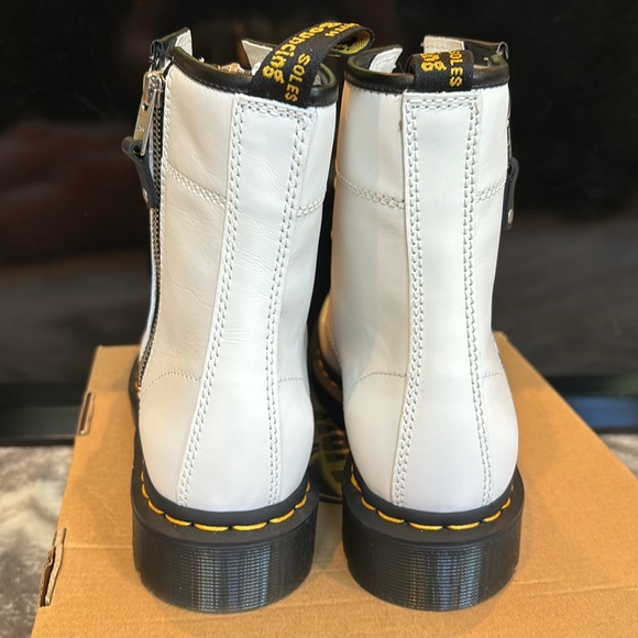 NIB Dr. Martens Women's 1460 Twin Zip 27624100 White Leather Boots 8 9 10 - Picture 10 of 15